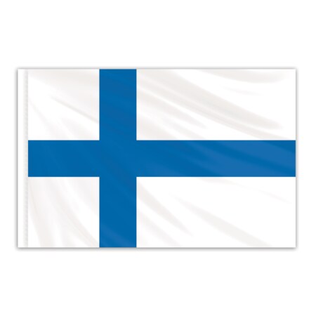 Finland Indoor Nylon Flag 3'x5' With Gold Fringe